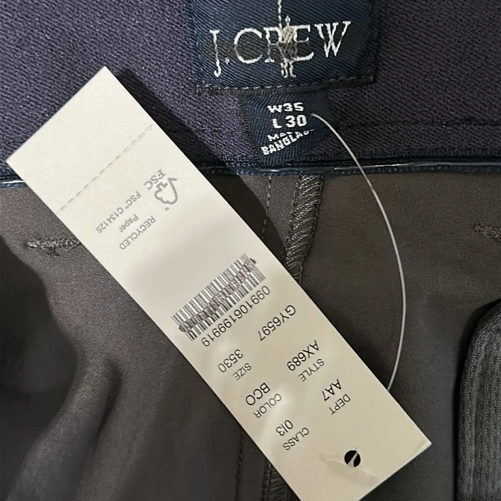 J.Crew 1040 Athletic tapered-fit tech pant in Bedford Coal Grey (35x30)